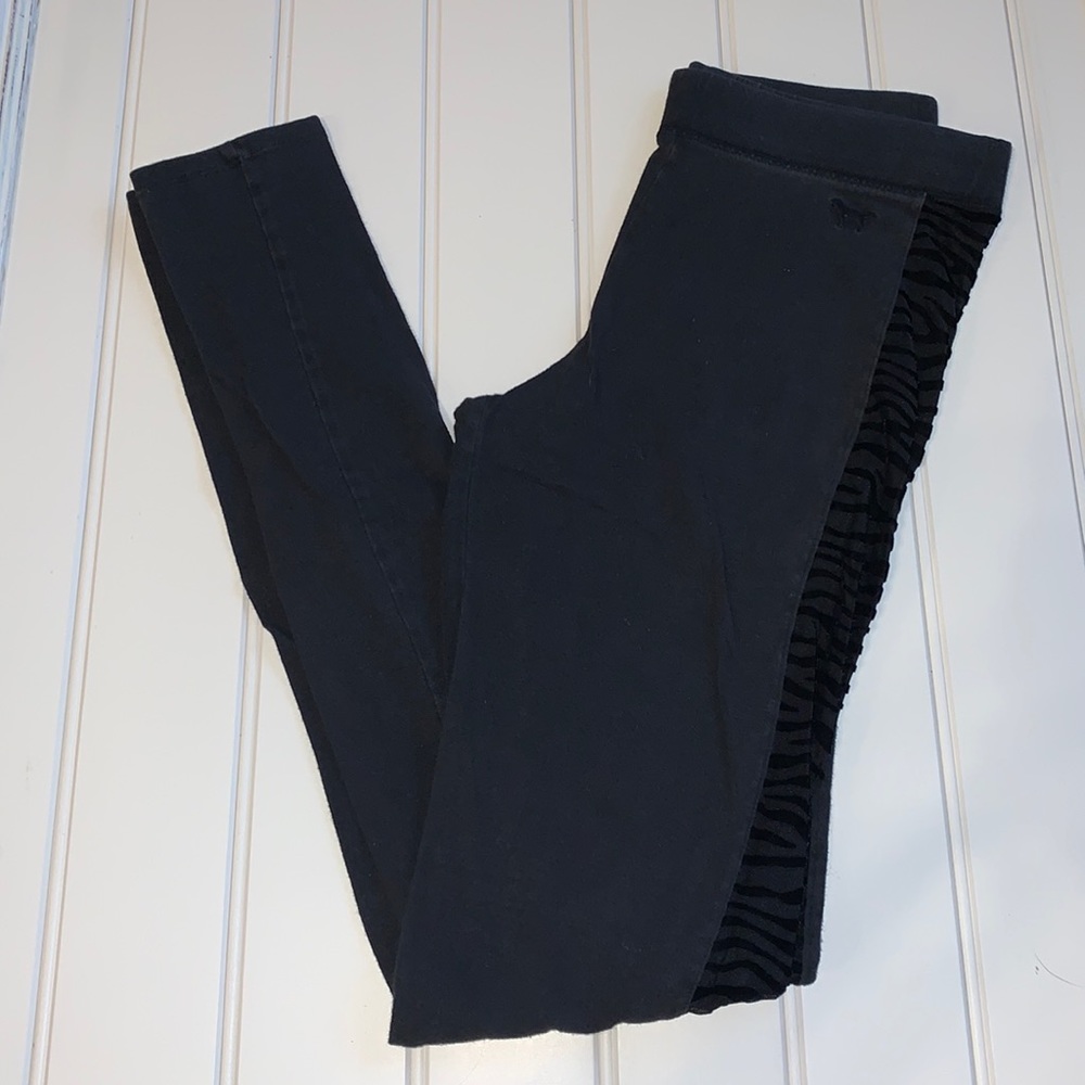 Victoria Secret Black Leggings With Sheer Side